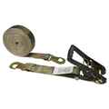 Us Cargo Control 2" x 27' Camo Ratchet Strap w/ Black Ratchet & Flat Snap Hooks 5527FSH-CAMO